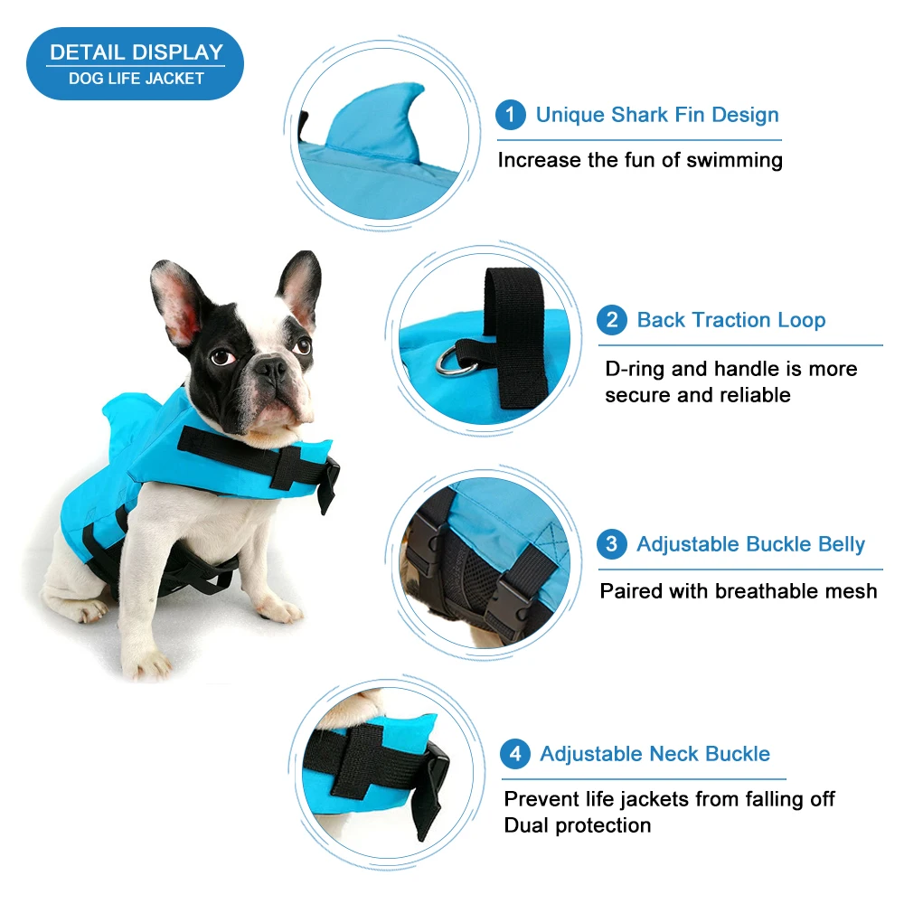 Rompi Pelampung Anjing Shark F - Life Jacket Buoyancy ulasan dan harga